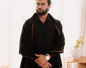 Pakistani Shawl for Men Large Oversize Meditation Blanket Traditional Wool Shawl, Blanket, Wrap Gift for Him, Brother, Father