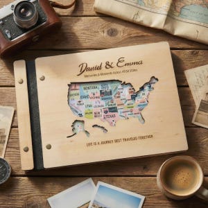 50 States Journal Book Customizable Name - Personalized Map Design for Adventure Lovers