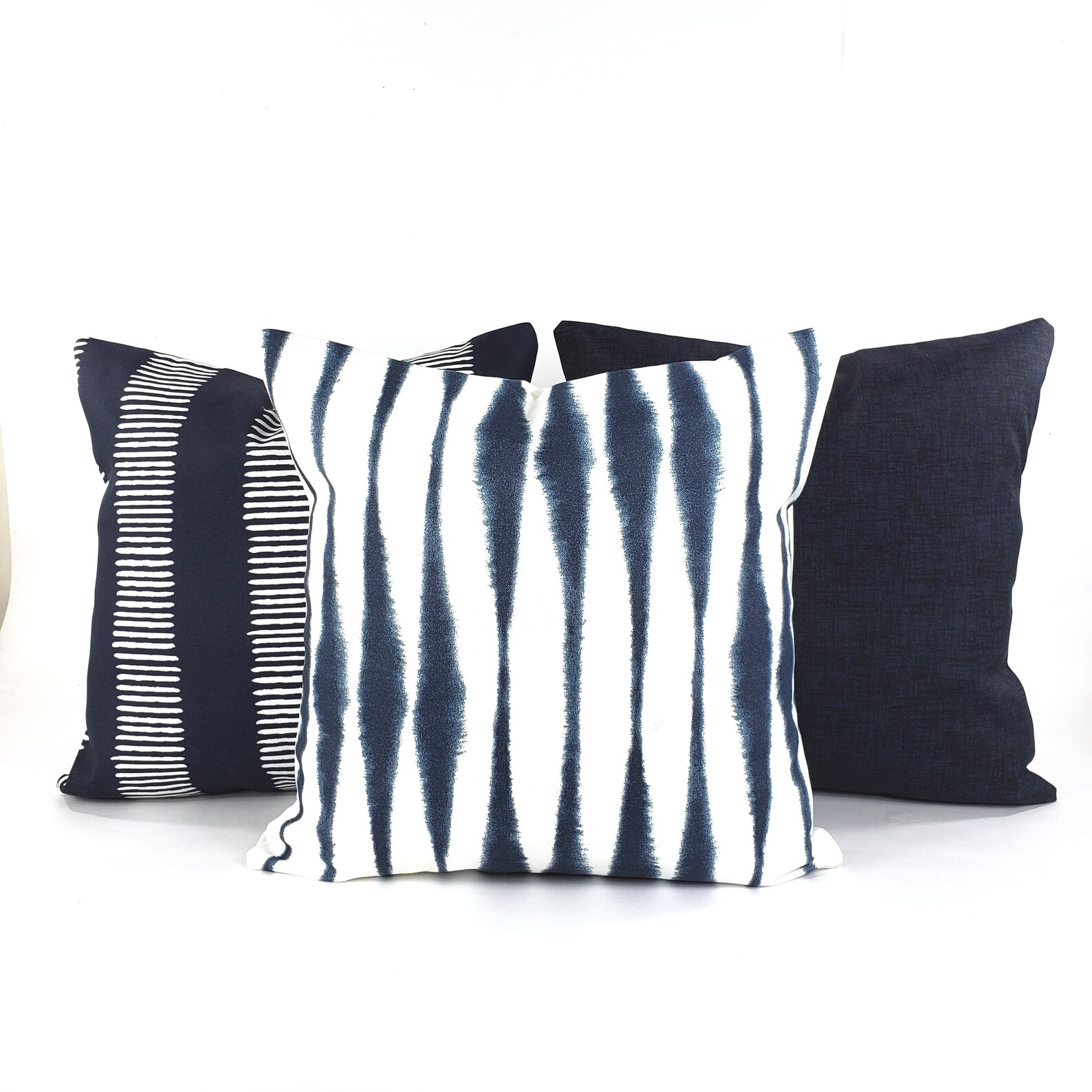 OUTDOOR Blue Pillow COVERS Navy Blue White Cushions Light Etsy