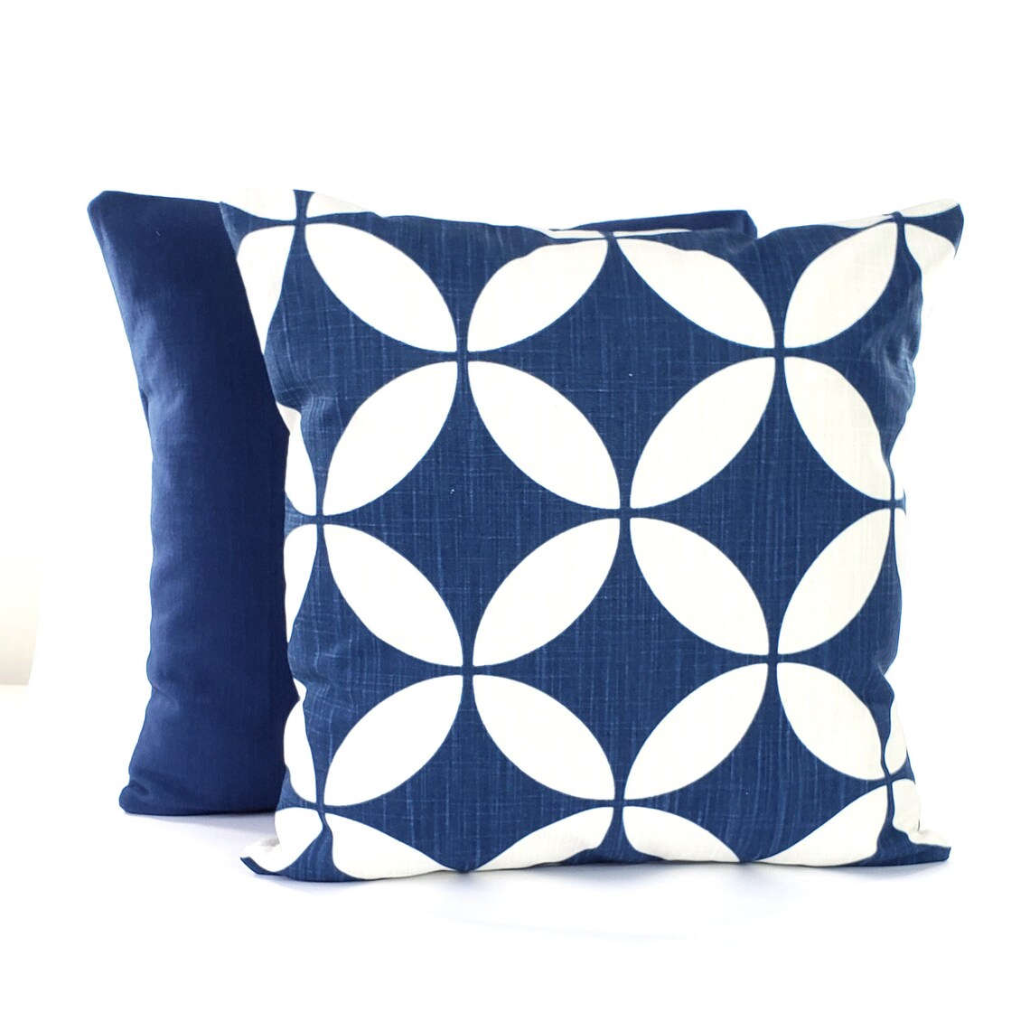 Solid Navy Pillow Cover farmhouse Italian Denim decorative Etsy