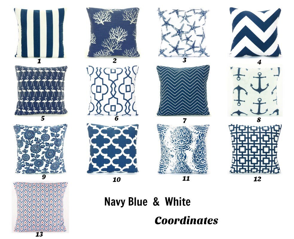 Navy Blue Pillow Throw Pillow COVER Navy Decorative Couch | Etsy