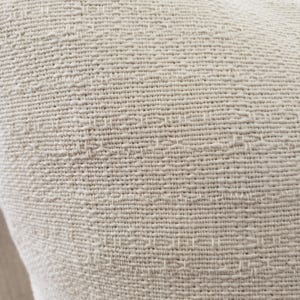 Cream Linen Blend Pillow COVER, Neutral Slub Canvas Cushion, Textured Pillow, Tan Birch Natural Euro Shams, Modern Farmhouse Bedding,