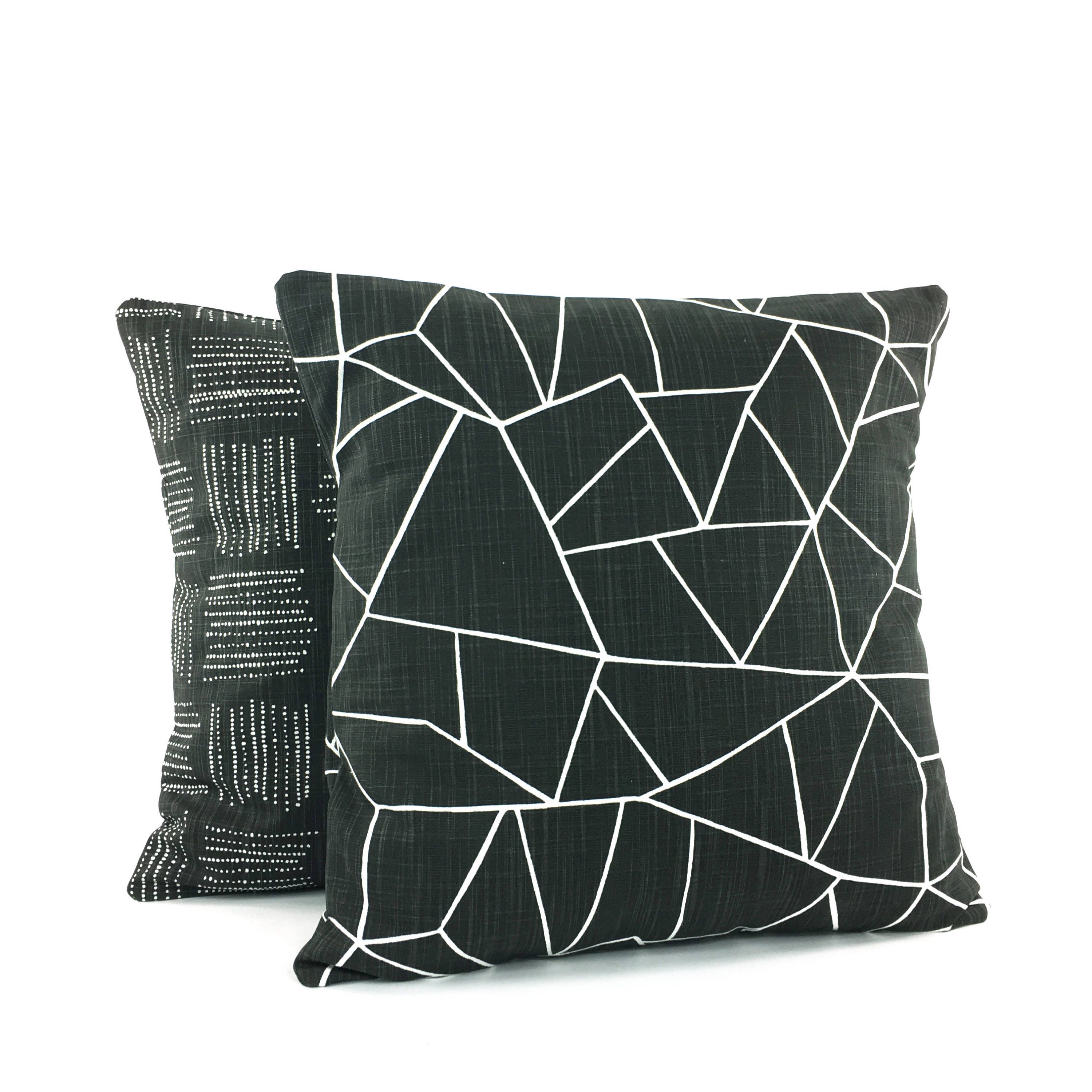 Black Throw Pillow COVERS Decorative Pillow Black White Home Etsy