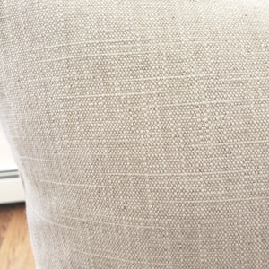 Natural Tan Linen Blend Pillow COVERS Cream Oatmeal Slub Canvas Cushion, Neutral Textured Pillow Combo Cream/Tan Natural Euro Shams Bedding