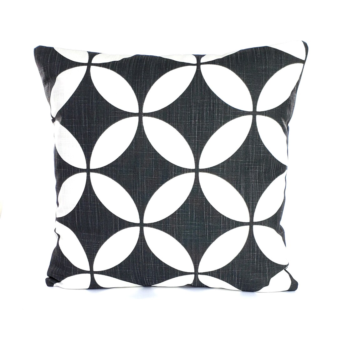 Black White Bold Modern Farmhouse Pillow Cover Geometric - Etsy