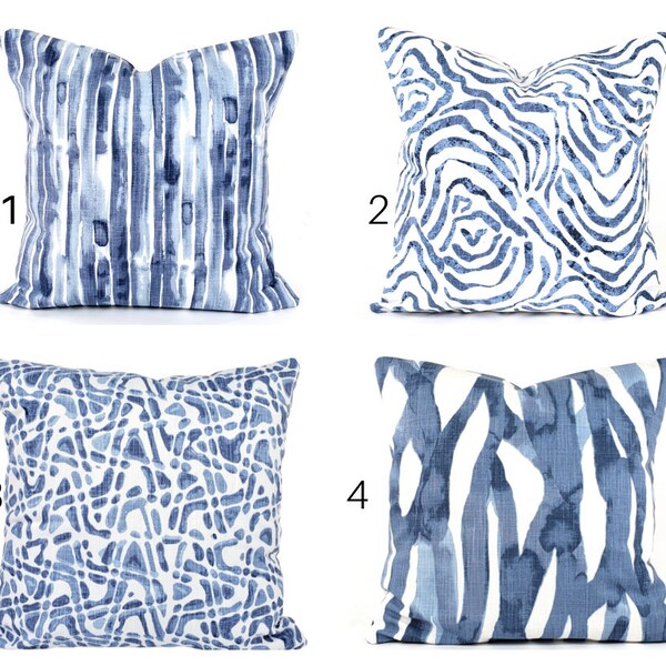 Navy Ikat Pillow Etsy