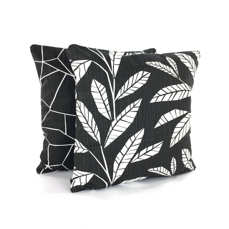 Black Throw Pillow COVERS Decorative Pillow Black White Home Etsy