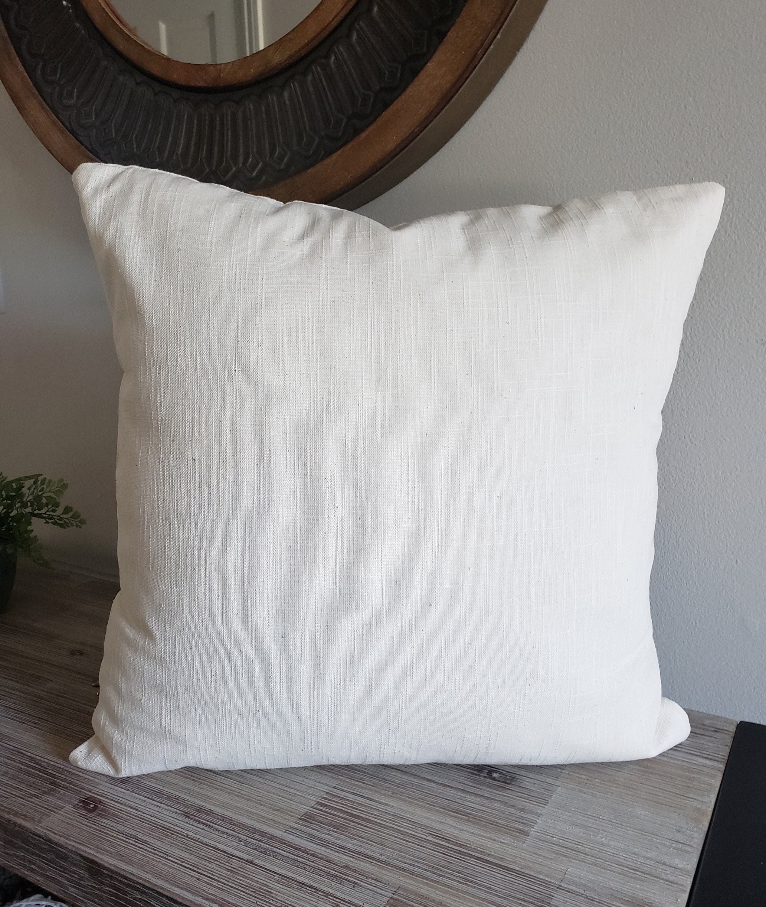 Ivory/Cream Textured Pillow Cover Slub Canvas Decorative Etsy