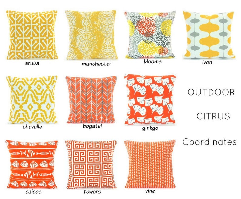 Orange Navy OUTDOOR Throw Pillow Covers Decorative Coastal Etsy