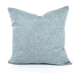 Blue Chambray Pillow Cover, Denim Blue Cushion, Blue Jackson Throw Pillow, Textured Look Pillow, Blue Pillow Shams
