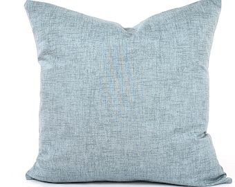 Blue Chambray Pillow Cover, Denim Blue Cushion, Blue Jackson Throw Pillow, Textured Look Pillow, Blue Pillow Shams