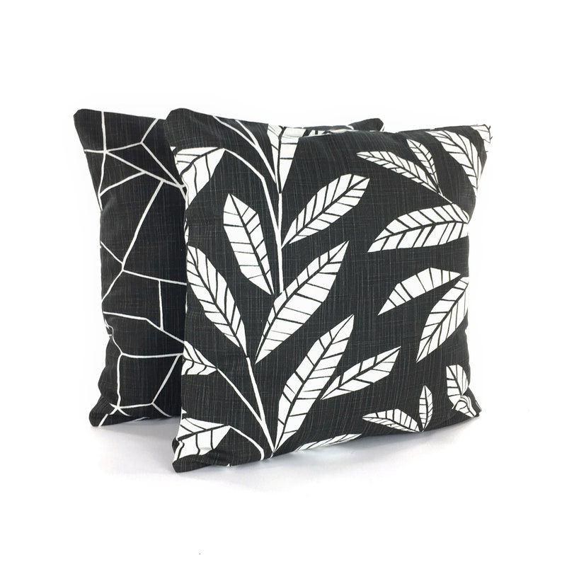 Black Gray Throw Pillows Decorative Cushion Covers Graphite Etsy