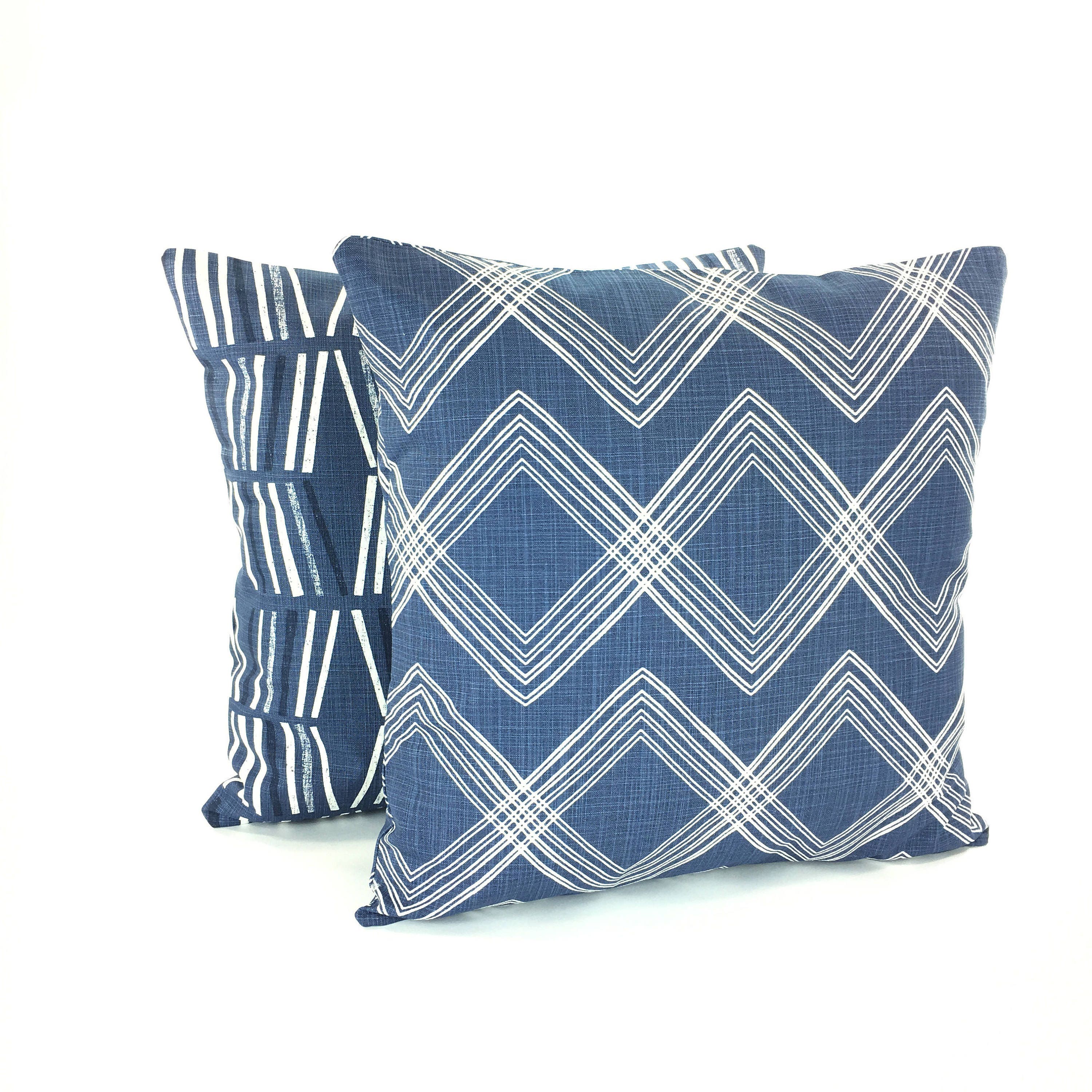 Dark Blue Throw Pillow Cover Navy Blue Linen LikePillow Etsy