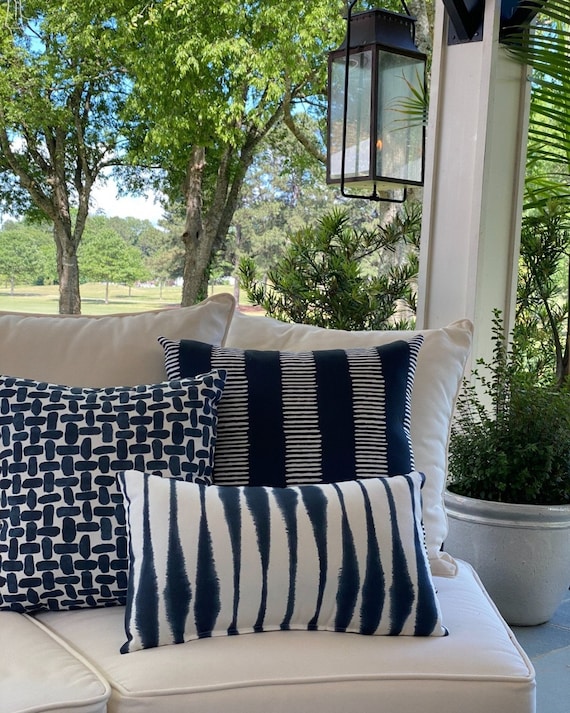 Navy outdoor pillows sale