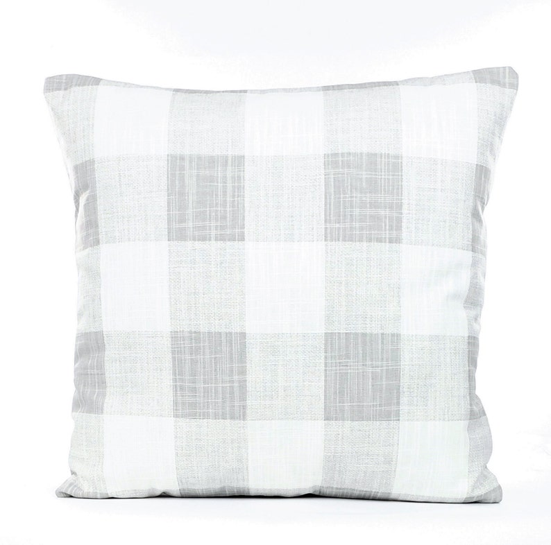FarmhouseFrench Gray White Buffalo Check Pillow Cover Slub Etsy