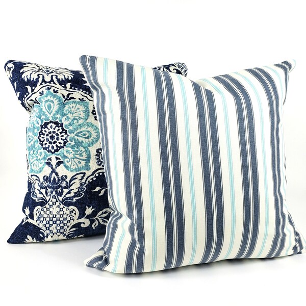 Navy Teal Pillow Etsy