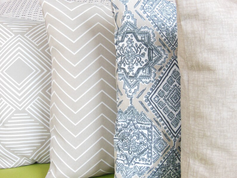 Tan Outdoor Throw Pillows Beach Neutral Buffalo Check Etsy