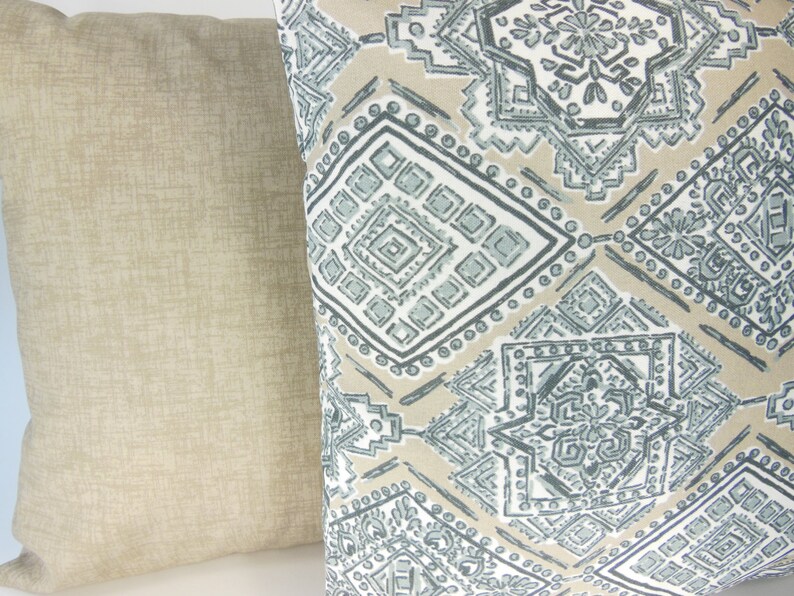 Tan Outdoor Throw Pillows Beach Neutral Buffalo Check Etsy