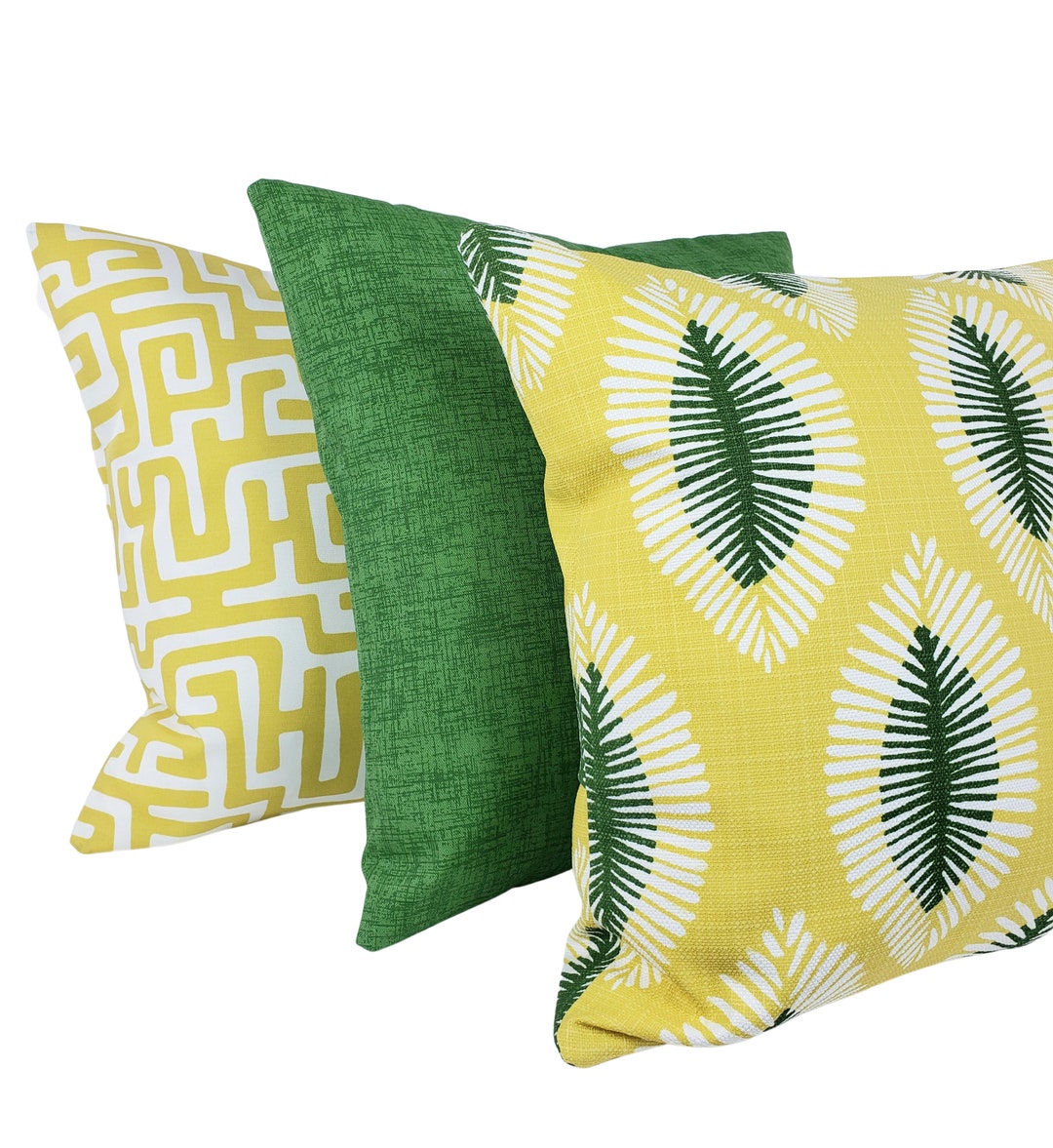 OUTDOOR Green and Yellow Pillow COVER Yellow Cushion Beach - Etsy