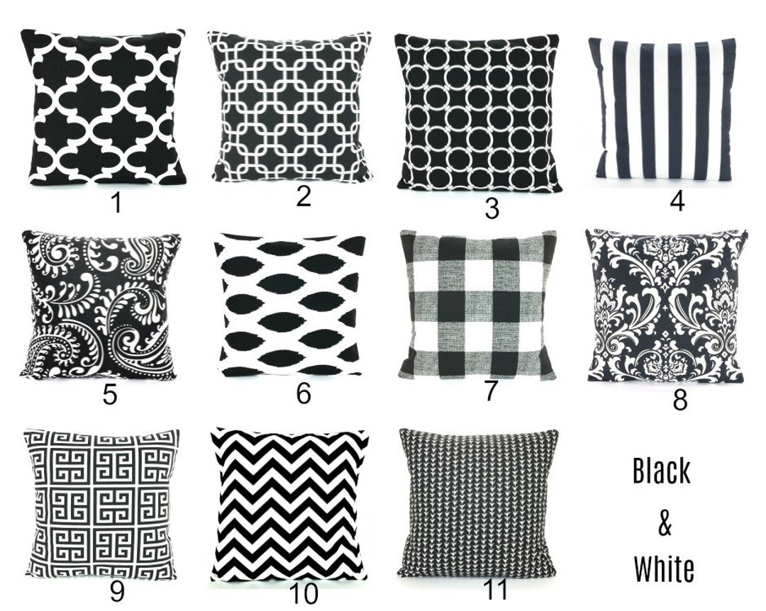 Black Throw Pillows Decorative Farmhouse Pillow Cushion Etsy