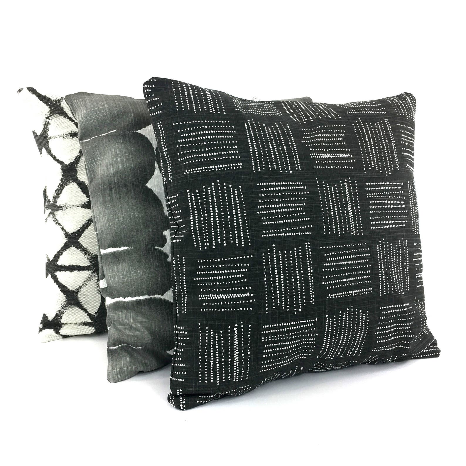 Black Throw Pillow COVERS Decorative Pillow Black White Home Etsy