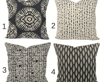 Black Cream Pillow Covers, Coordinating Throw Pillow, Designer Black Pillows Modern Farmhouse Scott Living Cushion Urban Boho Seams To Me