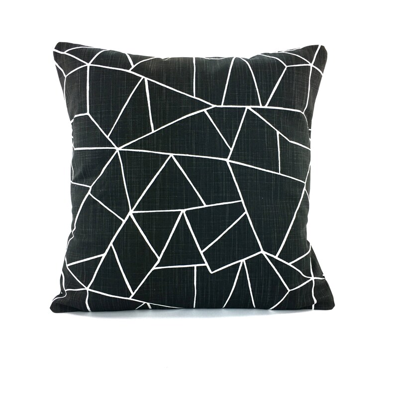 Black Gray Throw Pillow Cover Decorative Pillow Cushion Etsy