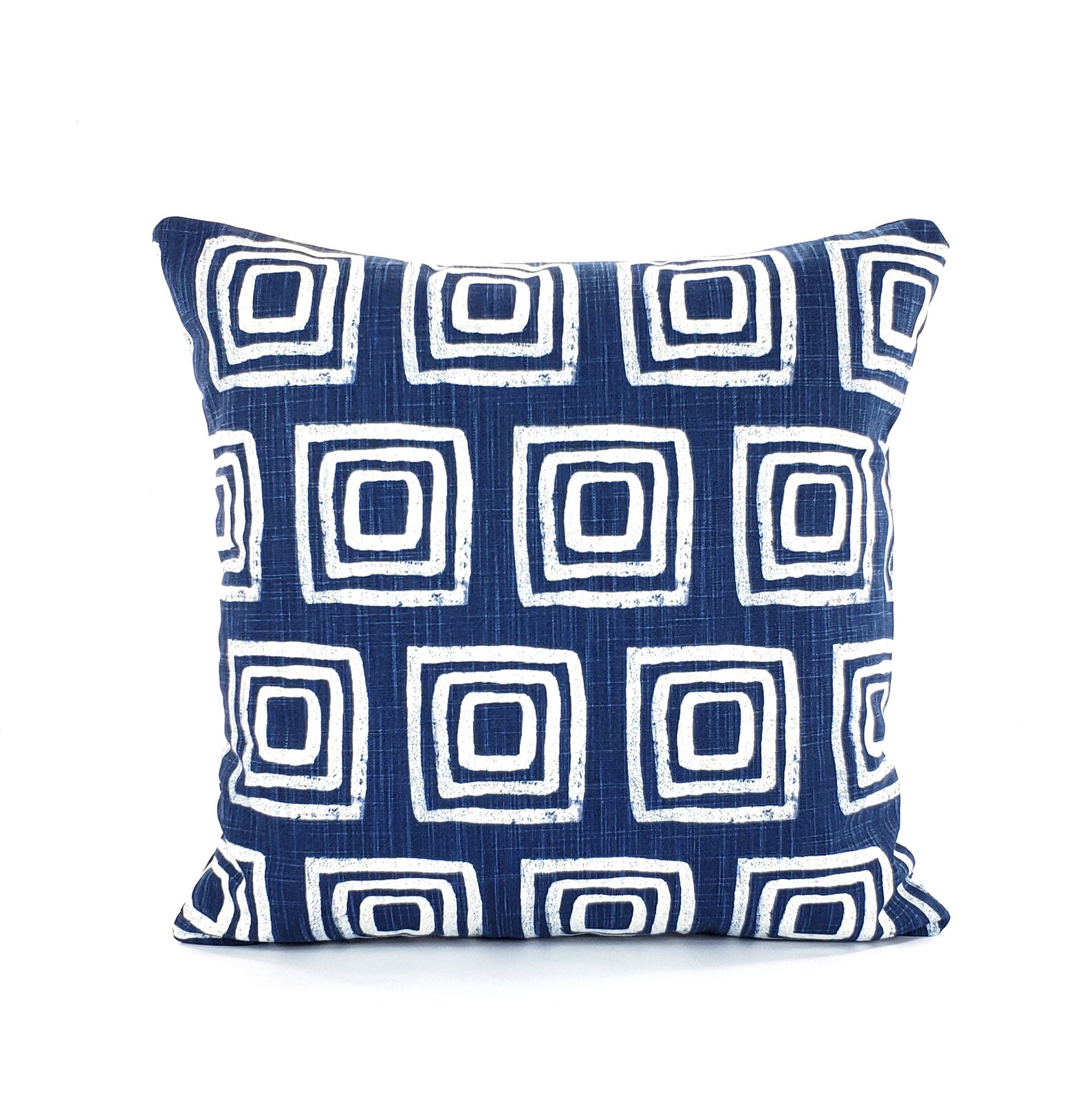 White Navy Geometric Pillow COVER linen Like decorative Etsy