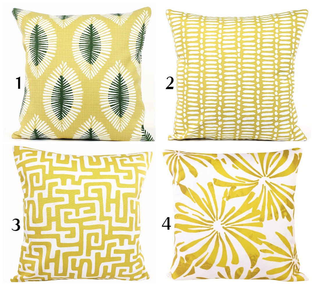 OUTDOOR Yellow Pillow Covers Coastal Beach Pillow Yellow Etsy