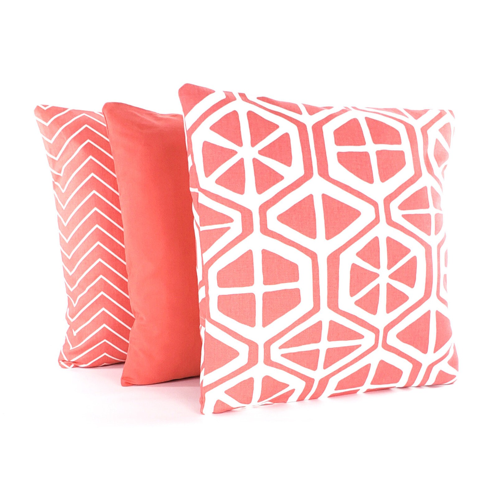 Coral Throw Pillow Cushion Covers Coral White Couch Pillow Etsy