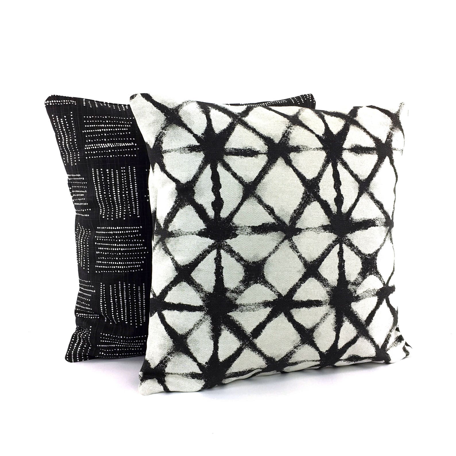 Black Throw Pillow COVERS Decorative Pillow Black White Home Etsy