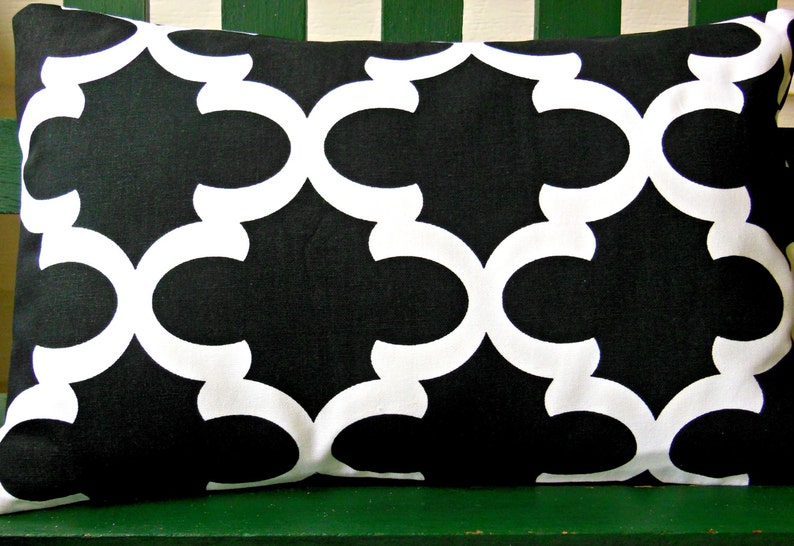 Black Decorative Throw Pillows quatrefoil Cushion Covers all Etsy