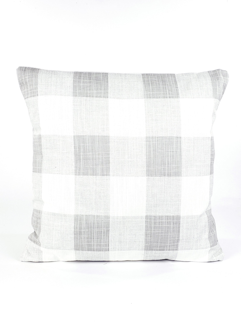 FarmhouseFrench Gray White Buffalo Check Pillow Cover Slub Etsy
