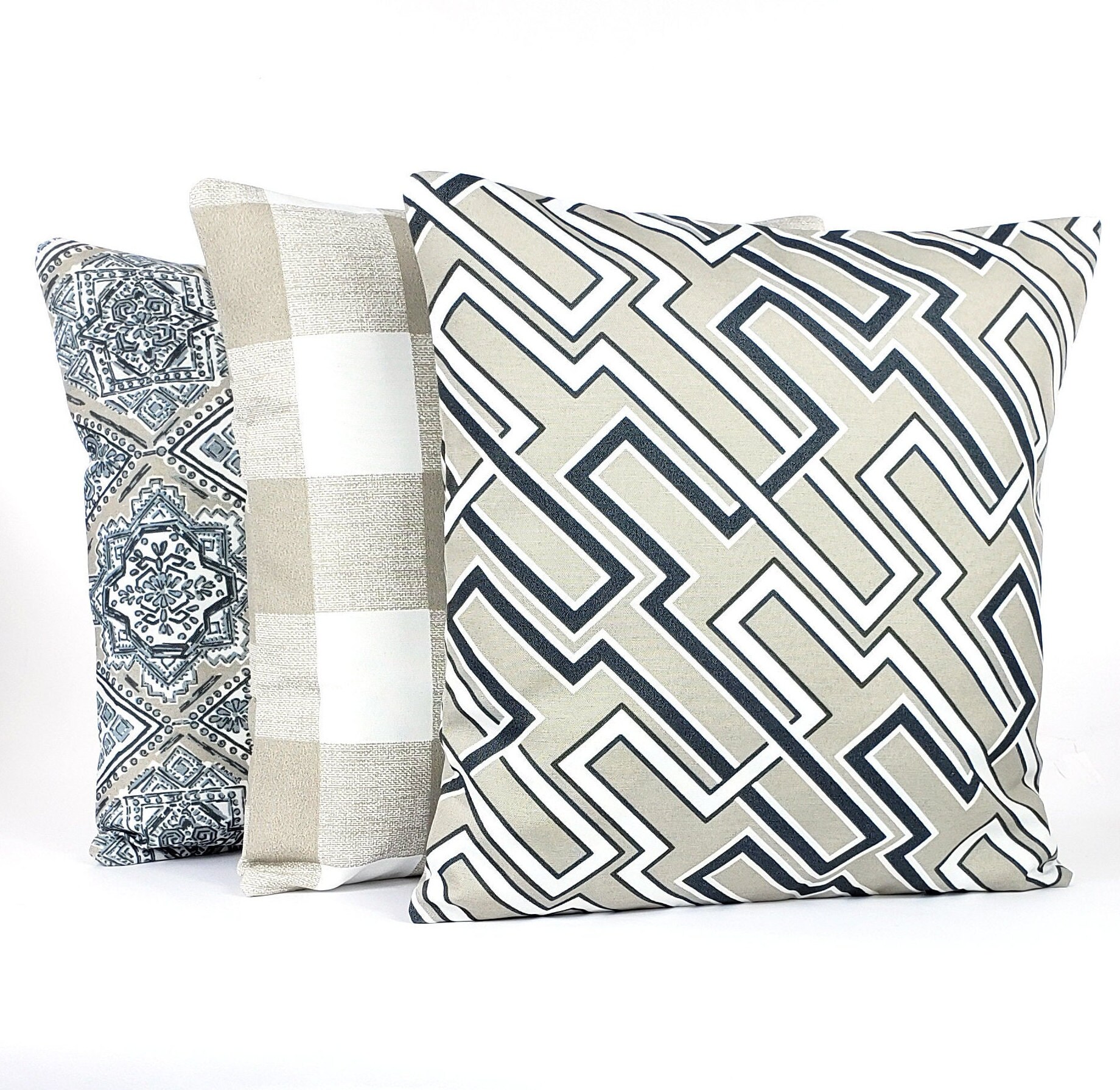 Neutral Outdoor Throw Pillow Covers Decorative Beach Coastal Etsy
