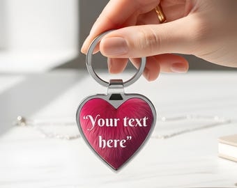 Llavero de corazón personalizado para San Valentín, llavero con estampado de piel rosa personalizado, dije de acero inoxidable para bolso, regalo único para ella y él, minimalista Y2K.