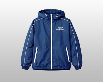 Felpa con cappuccio blu streetwear ispirata ai BTS, realizzata a mano.