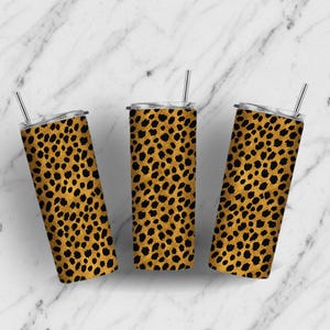 Leopardenmuster Tumbler Wrap - 20 Unzen Skinny Sublimationsdesign - Wildtierfell Muster PNG - 9,3x8,2 in 300DPI Digitaler Download