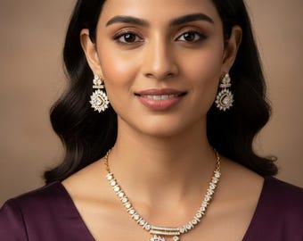 Kundan Polki Necklace Set | Indian Bridal Jewelry with Earrings