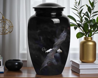 Adler-Einäscherungs-Urne, Weißkopfseeadler-Urne für Asche, Freiheitsgedenkurne, Vaterländische Tribut-Urne, Stärke-Andenken-Geschenke Urnenschachtel für menschliche Asche