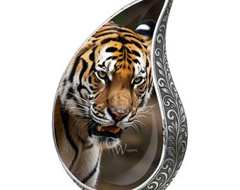 Tiger Cremation Urn, Tiger Memorial Urn for Ashes, Wildlife Urn for Human Ashes, Big Cat Tribute Urn, Personalized Tiger Urn Adult Ashes Urn
