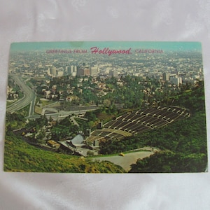 Vintage Hollywood CA Jumbo Oversize Post Card Souvenir 1960s UNUSED 6&quot; x 9&quot; - Greetings From Hollywood Mid Century