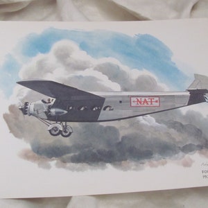 Plakat z nadrukiem linii lotniczych United Airlines – Ford 4-AT 1926 – Litografia Galloway