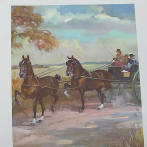 Wesley Dennis - The Hackney - Vintage Print Poster Horses Equestrian Art  Litho Lithograph - Others to choose from in my shop!
