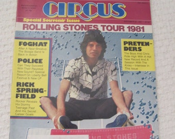 Vintage Circus Magazine November 1981 - Rolling Stones Centerfold