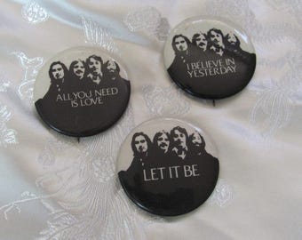 The Beatles - Pin Back Button Lapel Pin - Original Vintage - Not Reproduction - YOUR CHOICE - Many others to choose from!!