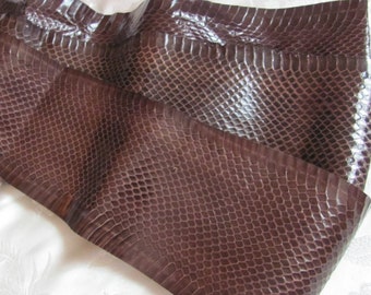 Snake Skin Pelt Leather Genuine Tanned Natural Exotic Hide Taxidermy - Dark Brown Chocolate Color - More colors available