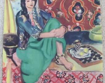 Henri Matisse &quot;Odalisque&quot; Vintage Print for Framing - 1937 National Committee for Art Appreciation Litho Lithograph 9&quot; x 14&quot;