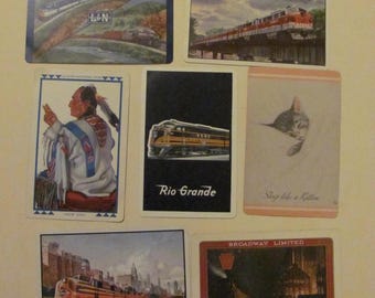 Vintage Set of 52 Playing Cards Southern Pacific Lines Assorted