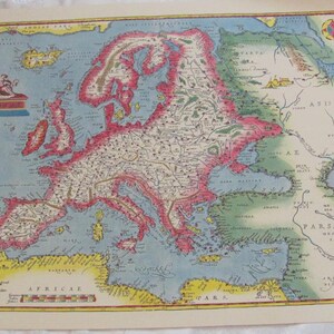 Zabytkowa kartograficzna mapa historyczna // 15" x 17" do oprawienia na ścianie, plakat z zabytkowymi mapami // Inne do wyboru w moim sklepie EUROPA