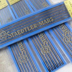 4 Vintage Staedtler Mars Lumograph Writing Long Leads in Original Boxes #1904 F & 3H // 1 Doz each Refills for Mechanical Pencils USA  NOS